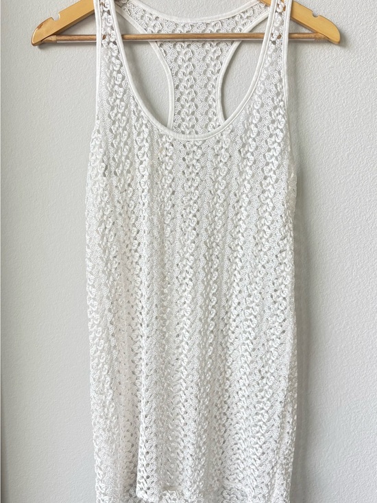 Other - White Crochet Swim Cover-Up Tank Dress